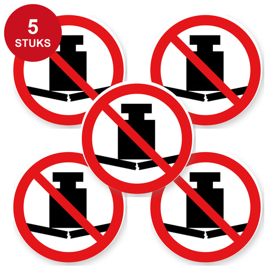 Verboden zwaar te beladen sticker | 5 stuks van 20 cm - 5 stuks