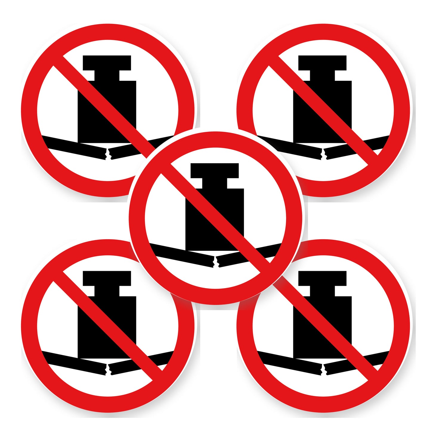 Verboden zwaar te beladen sticker | 5 stuks van 20 cm - set van 5 stickers