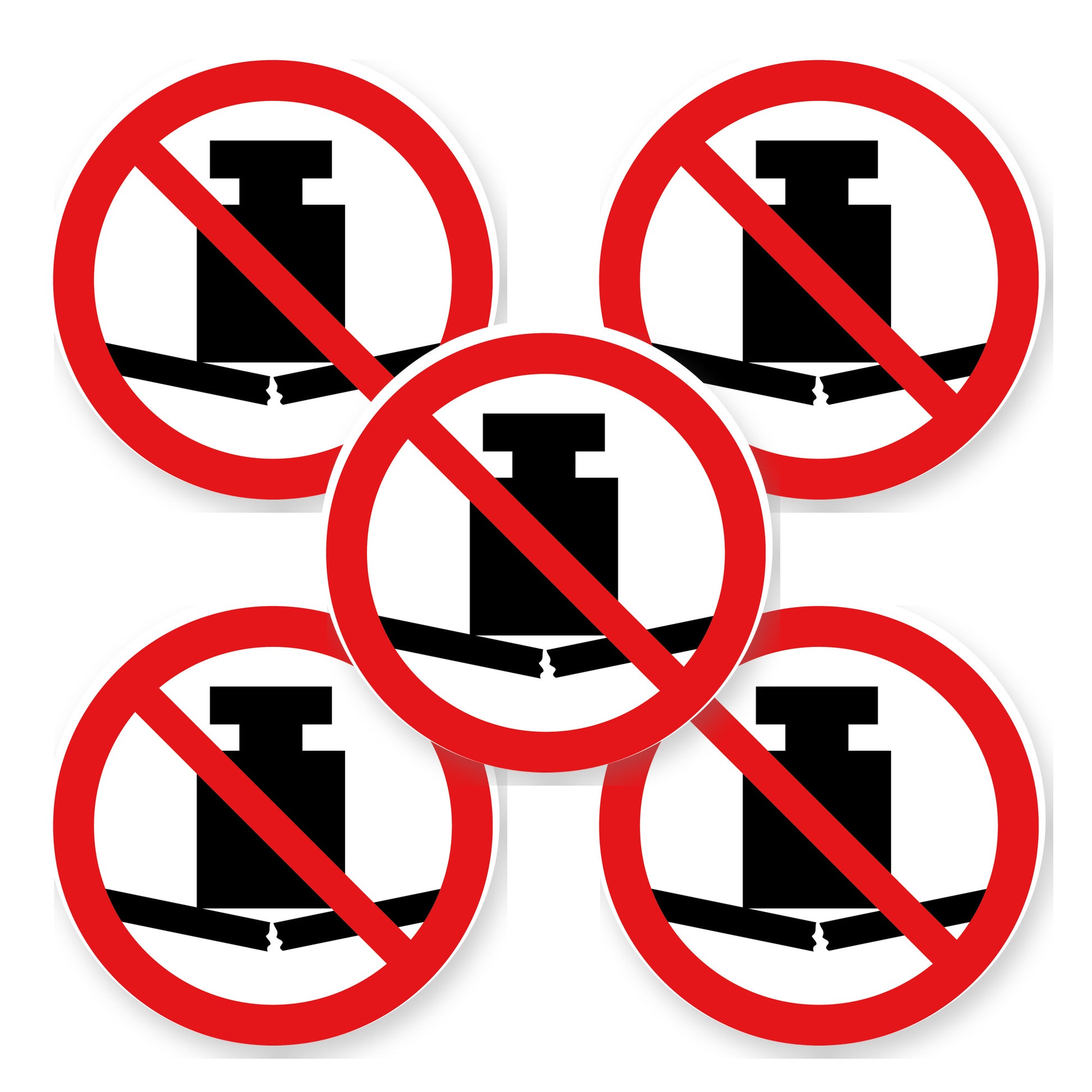 Verboden zwaar te beladen sticker | 5 stuks van 20 cm - set van 5 stickers