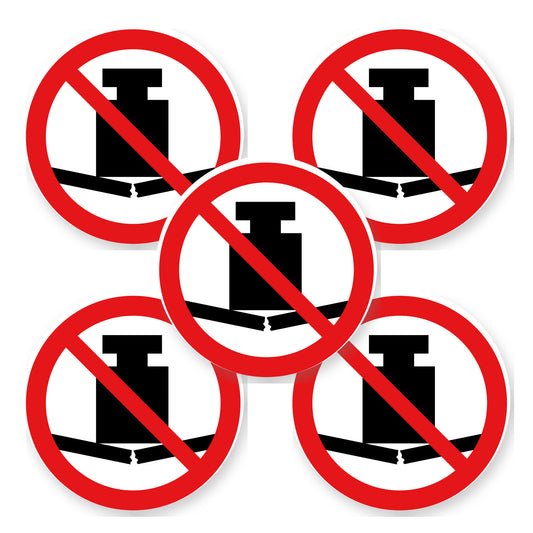 Verboden zwaar te beladen sticker | 5 stuks van 20 cm - set van 5 stickers