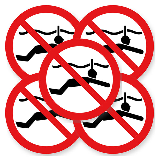 Verboden te snorkelen sticker 20 cm | 5 stuks | Pictogram vinyl - set van 5 stickers