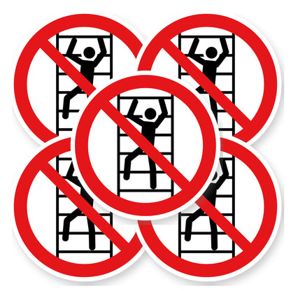 Verboden te klimmen sticker 20 cm | 5 stuks | Pictogram vinyl - set van 5 stickers