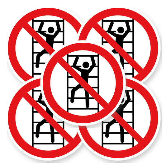 Verboden te klimmen sticker 20 cm | 5 stuks | Pictogram vinyl - set van 5 stickers