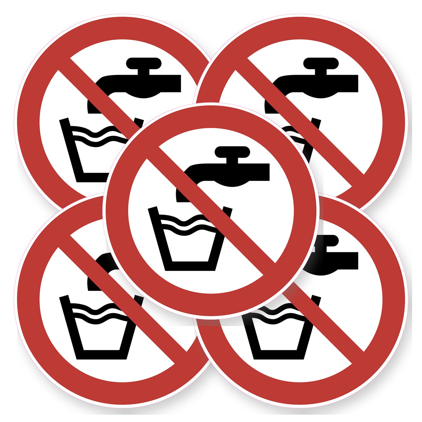 Geen drinkwater sticker 20 cm | 5 stuks | Pictogram vinyl - set van 5 stickers