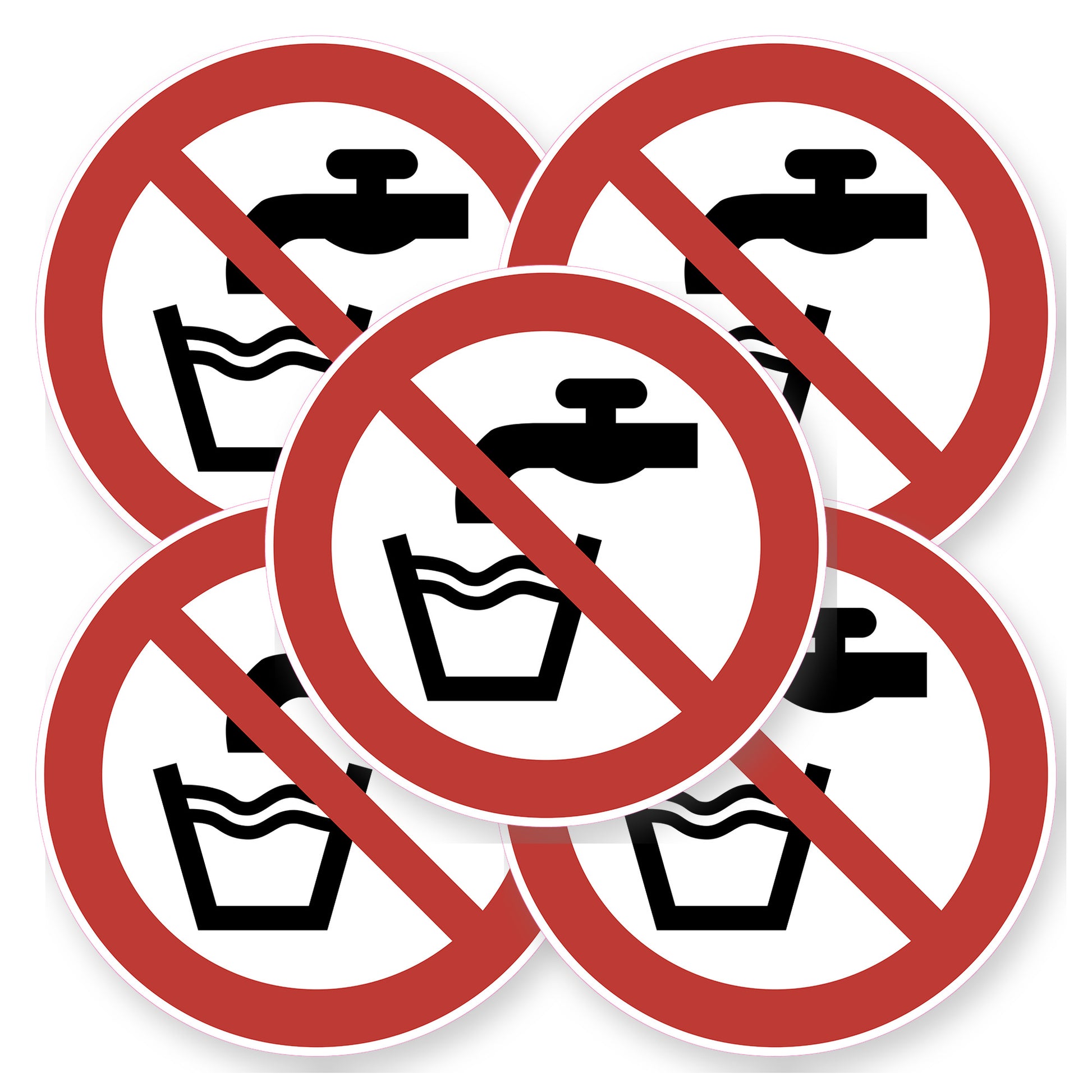 Geen drinkwater sticker 20 cm | 5 stuks | Pictogram vinyl - set van 5 stickers