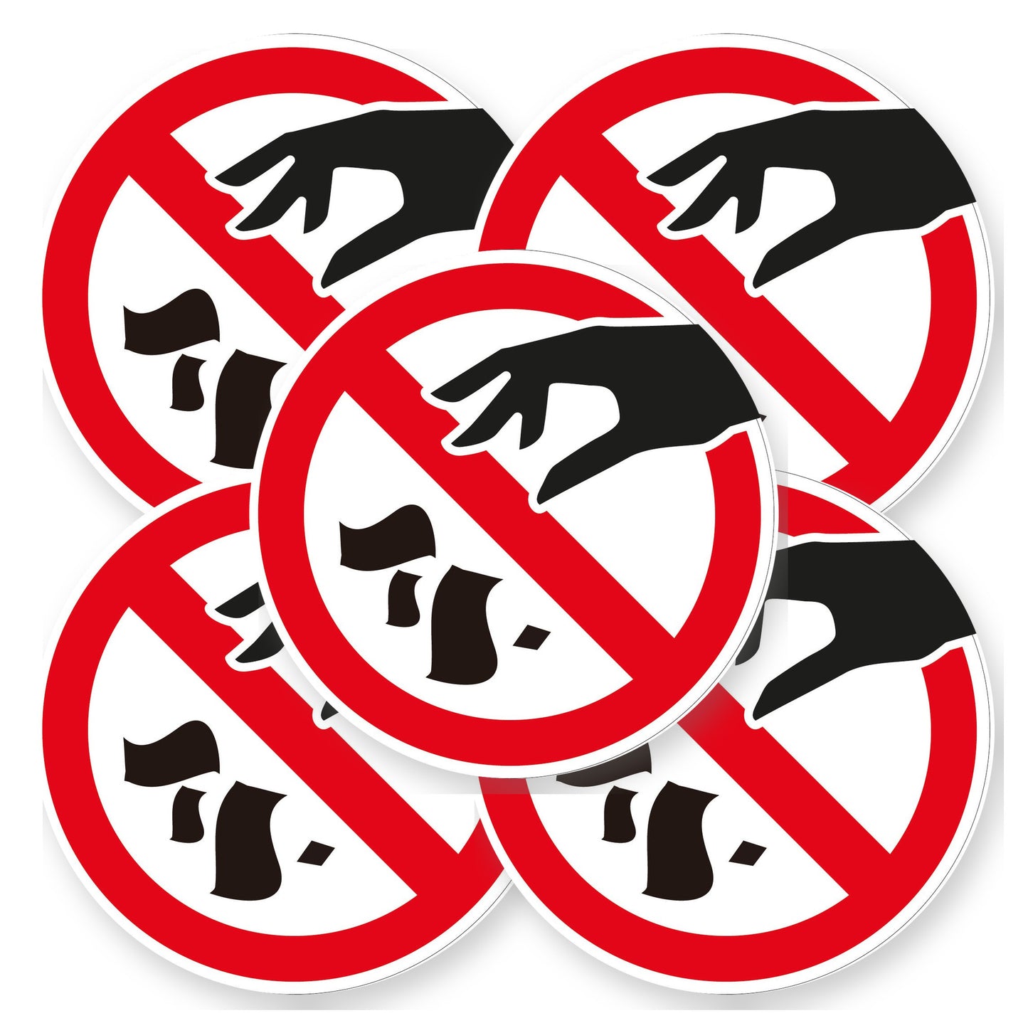 Verboden vuil weg te gooien sticker 20 cm | 5 stuks | Pictogram vinyl - set van 5 stickers