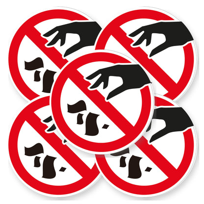 Verboden vuil weg te gooien sticker 20 cm | 5 stuks | Pictogram vinyl - set van 5 stickers