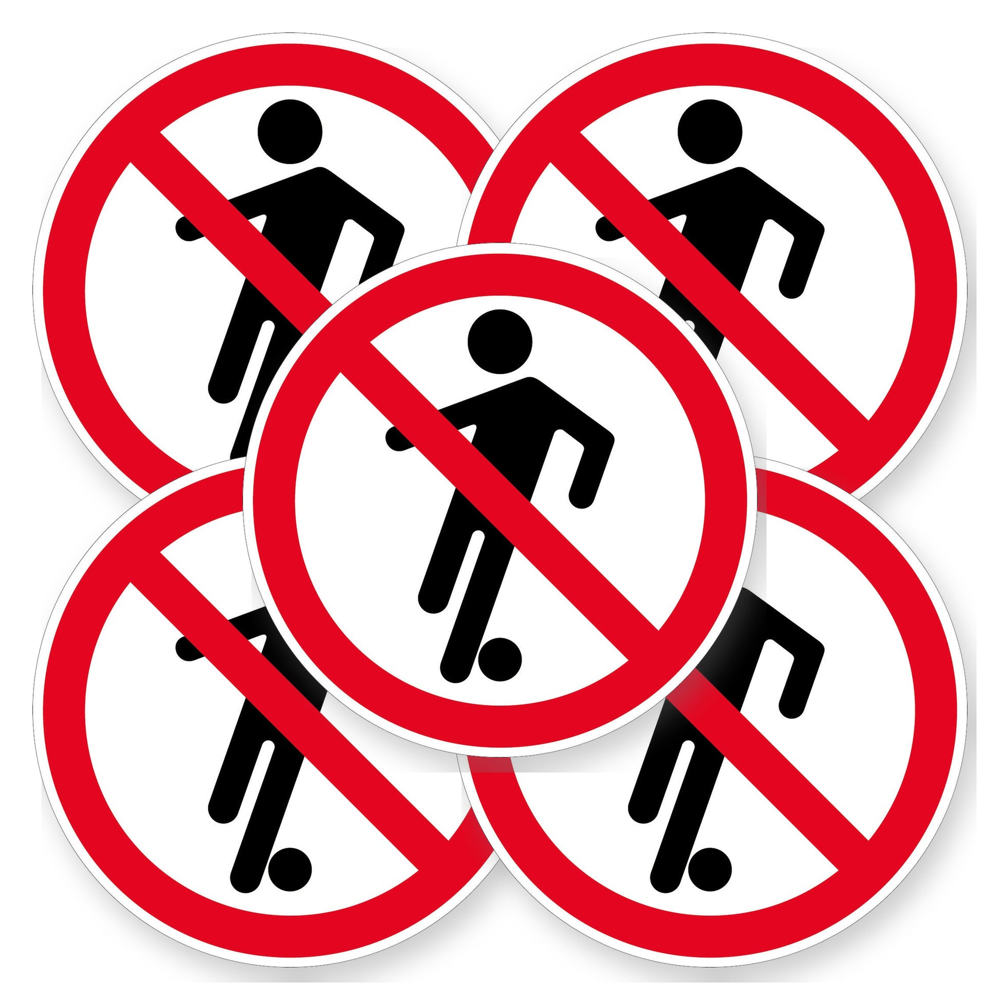 Verboden te voetballen sticker 20 cm | 5 stuks | Pictogram vinyl - set van 5 stickers