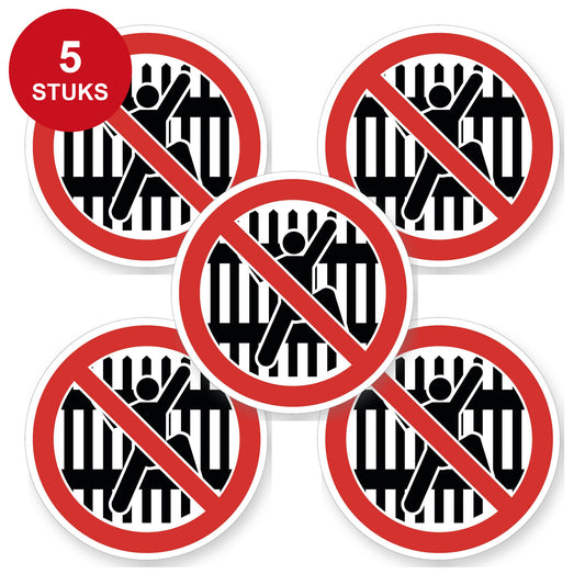 Verboden over het hek te klimmen sticker 20 cm | 5 stuks - 5 stuks