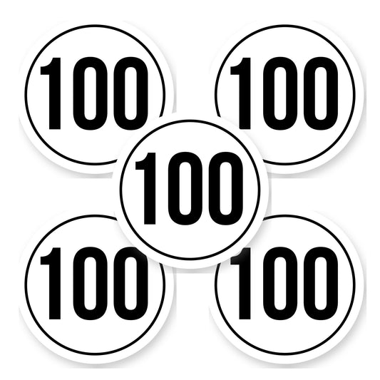 Tempo 100 sticker 20 cm | 5 stuks | Weersbestendig vinyl - set van 5 stickers