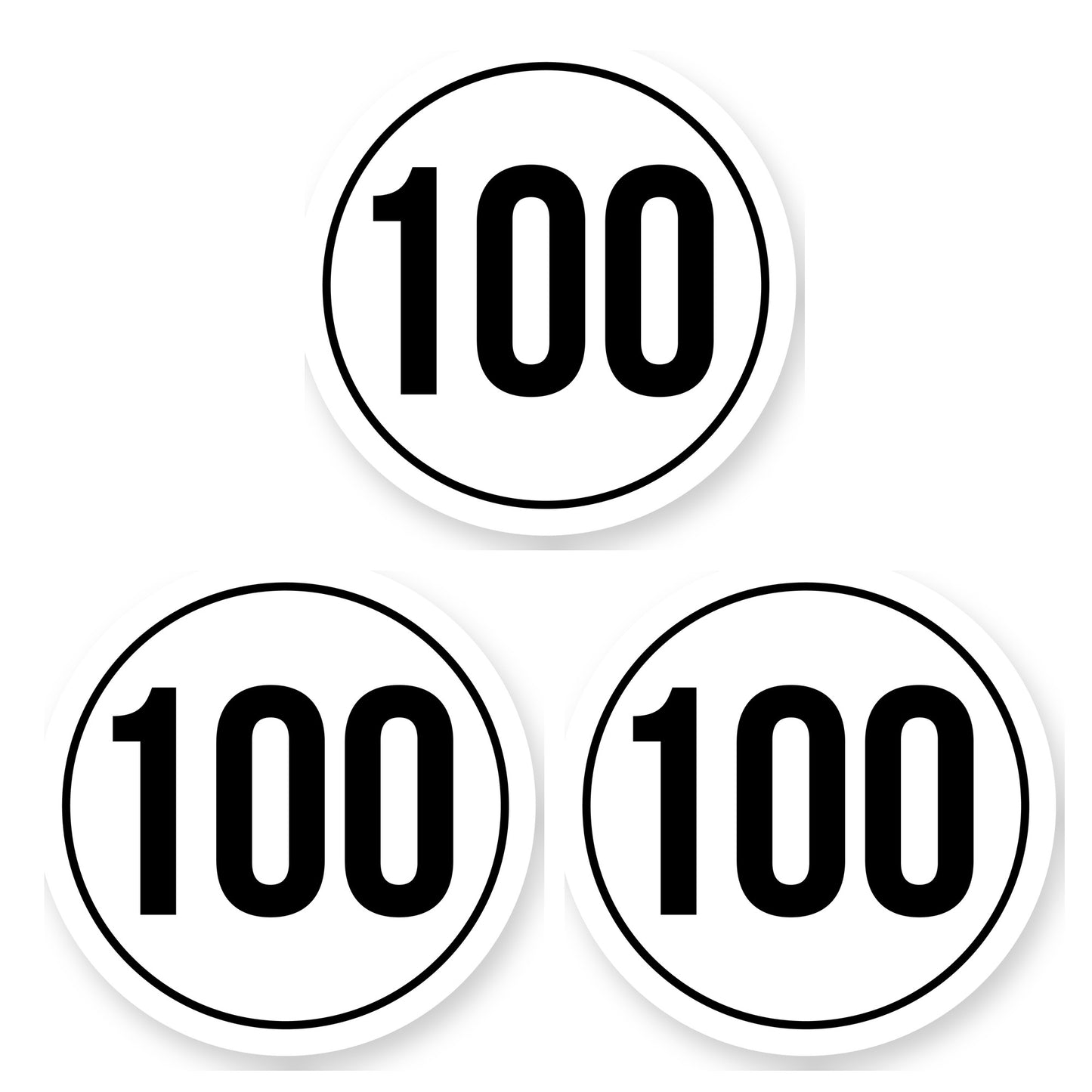 Tempo 100 sticker 25 cm | 3 stuks | Weersbestendig vinyl - set van 3 stickers