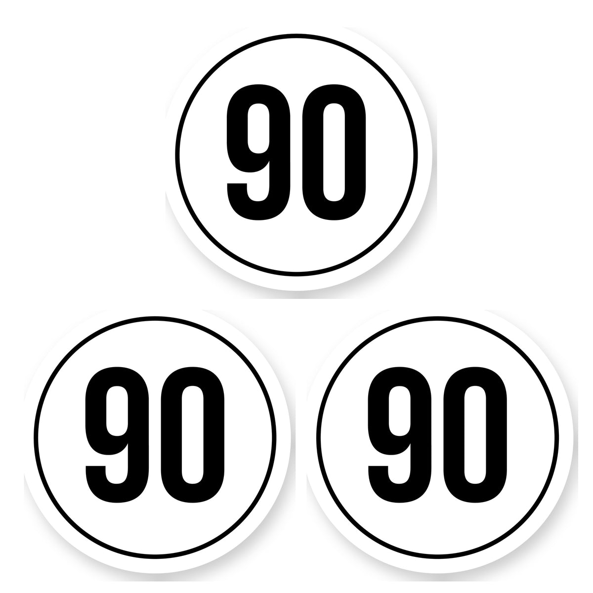 Tempo 90 sticker 25 cm | 3 stuks | Weersbestendig vinyl - set van 3 stickers