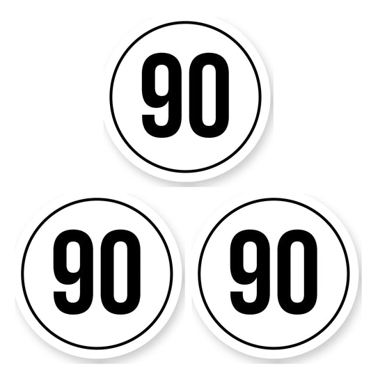 Tempo 90 sticker 30 cm | 3 stuks | Weersbestendig vinyl - set van 3 stickers