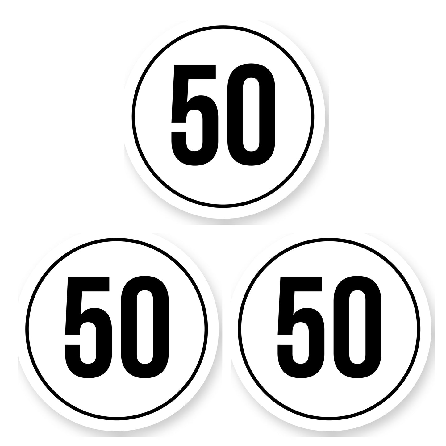 Tempo 50 sticker 30 cm | 3 stuks | Weersbestendig vinyl - set van 3 stickers