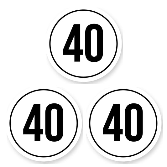 Tempo 40 sticker 30 cm | 3 stuks | Weersbestendig vinyl - set van 3 stickers