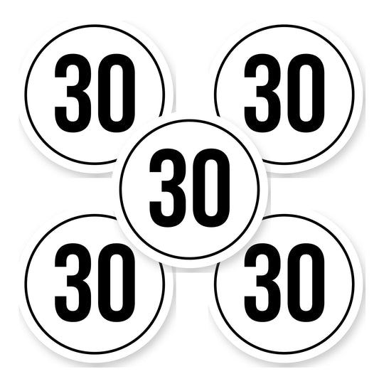 Tempo 30 sticker 20 cm | 5 stuks | Weersbestendig vinyl - set van 5 stickers