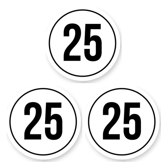 Tempo 25 sticker 25 cm | 3 stuks | Weersbestendig vinyl - set van 3 stickers