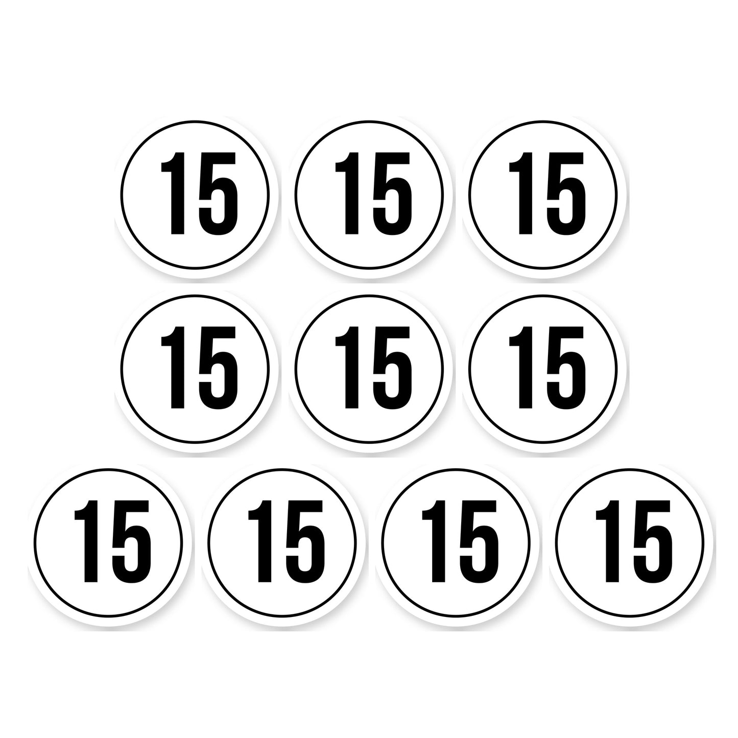 Tempo 15 sticker 10 cm | 10 stuks | Weersbestendig vinyl - set van 10 stickers