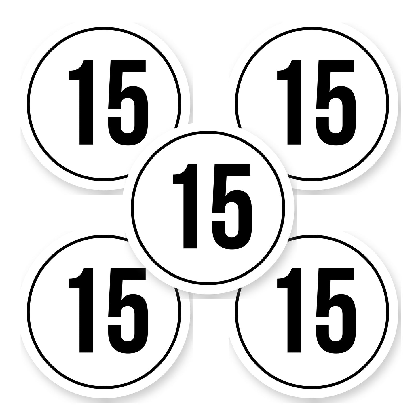 Tempo 15 sticker 20 cm | 5 stuks | Weersbestendig vinyl - set van 5 stickers