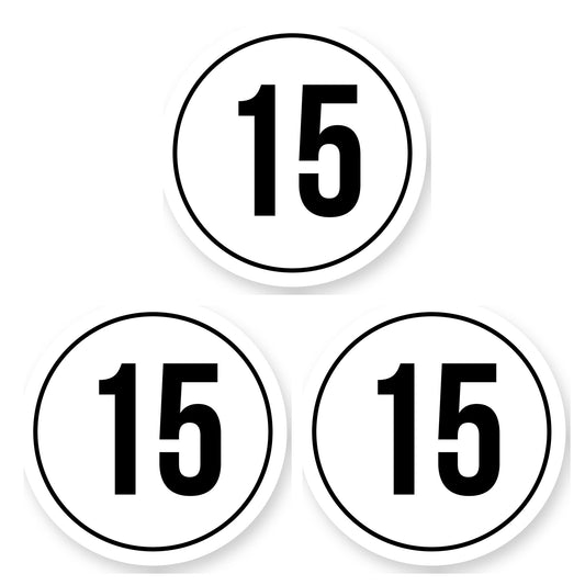Tempo 15 sticker 25 cm | 3 stuks | Weersbestendig vinyl - set van 3 stickers