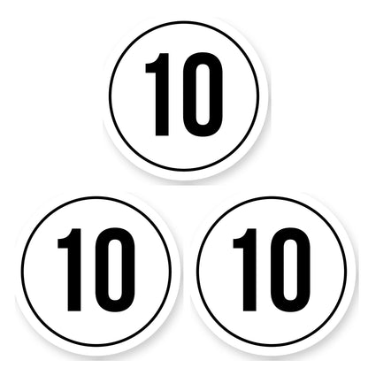 Tempo 10 sticker 25 cm | 3 stuks | Weersbestendig vinyl - set van 3 stickers