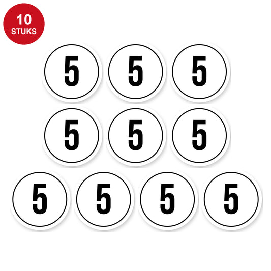 Tempo 5 sticker 10 cm | 10 stuks | Weersbestendig vinyl - 10 stuks