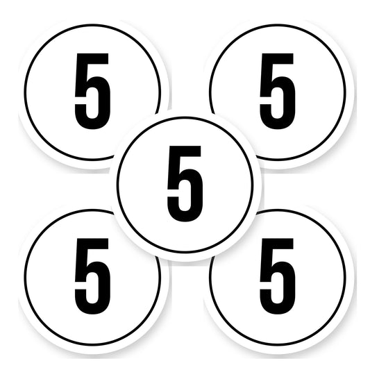 Tempo 5 sticker 15 cm | 5 stuks | Weersbestendig vinyl - set van 5 stickers