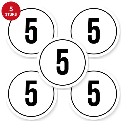 Tempo 5 sticker 20 cm | 5 stuks | Weersbestendig vinyl - 5 stuks