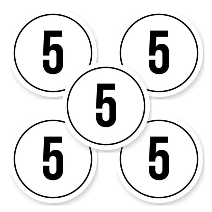 Tempo 5 sticker 20 cm | 5 stuks | Weersbestendig vinyl - set van 5 stickers