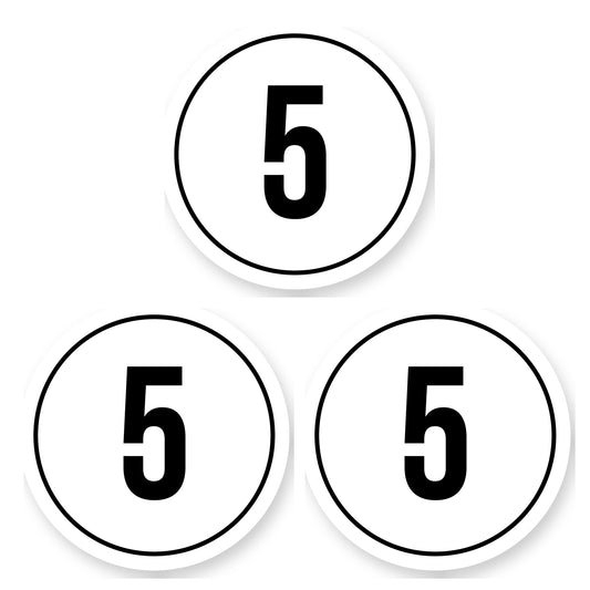 Tempo 5 sticker 30 cm | 3 stuks | Weersbestendig vinyl - set van 3 stickers