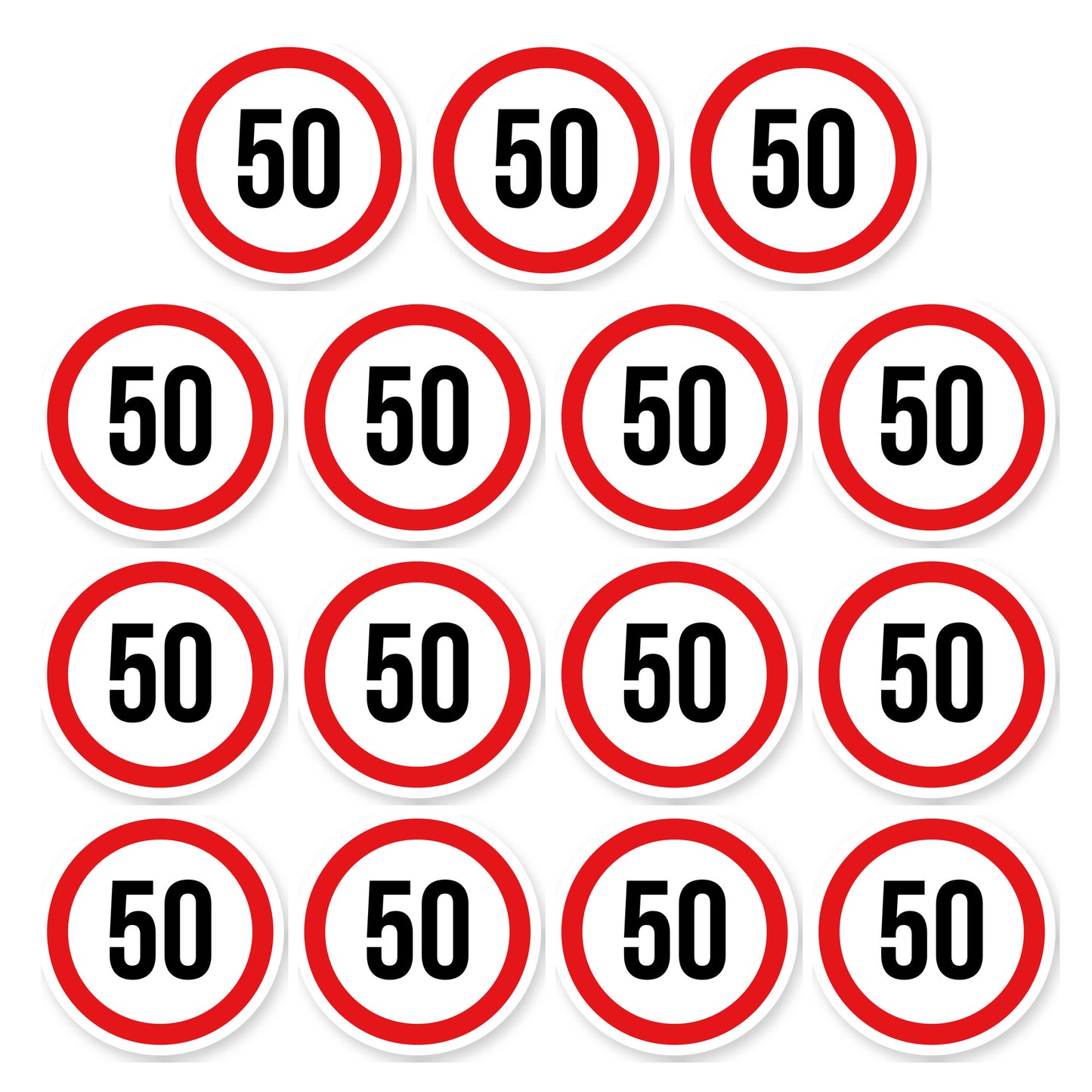 Max snelheid 50 sticker 5 cm | 15 stuks | Weersbestendig vinyl - set van 15 stickers