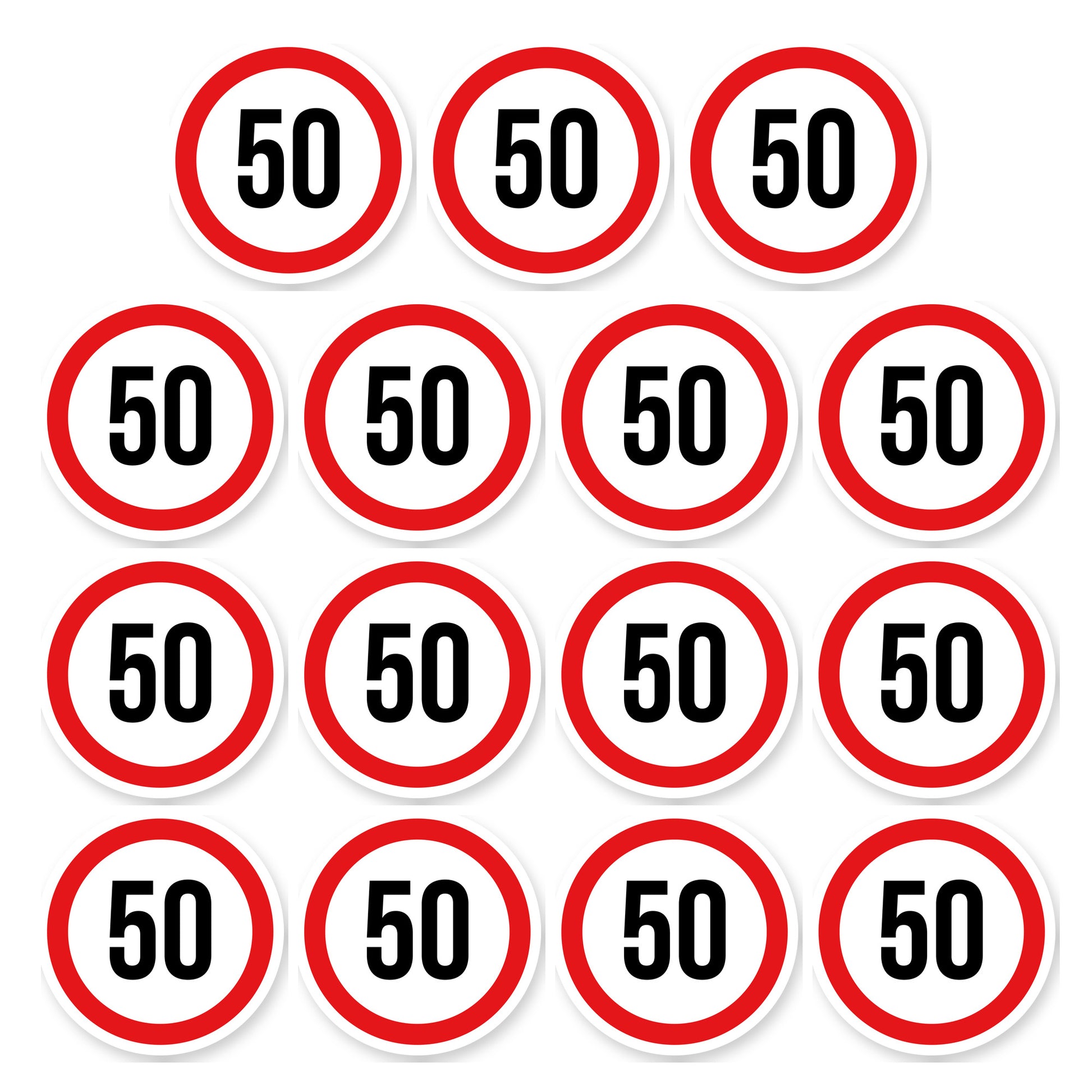 Max snelheid 50 sticker 5 cm | 15 stuks | Weersbestendig vinyl - set van 15 stickers