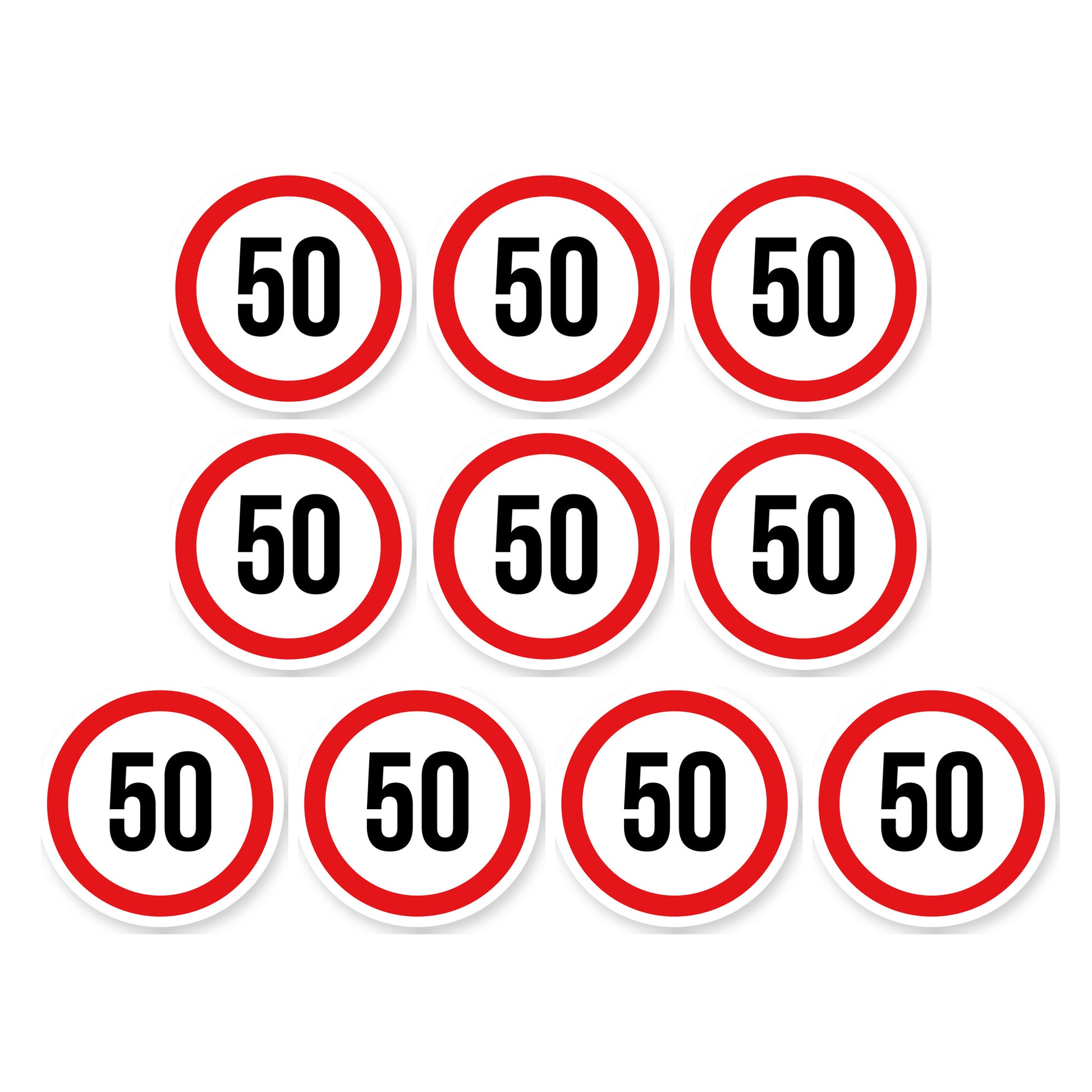 Max snelheid 50 sticker 10 cm | 10 stuks | Weersbestendig vinyl - set van 10 stickers