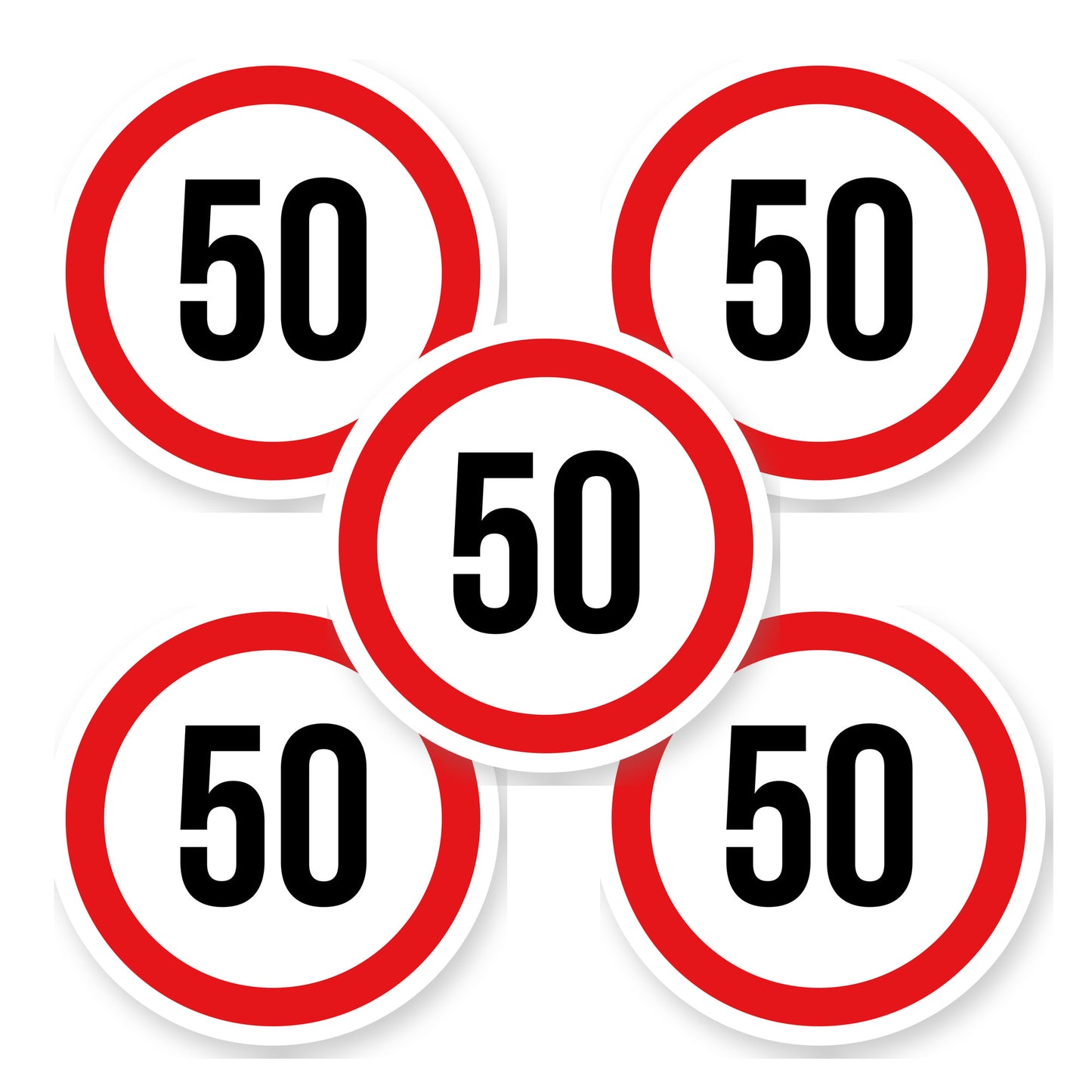 Max snelheid 50 sticker 15 cm | 5 stuks | Weersbestendig vinyl - set van 5 stickers