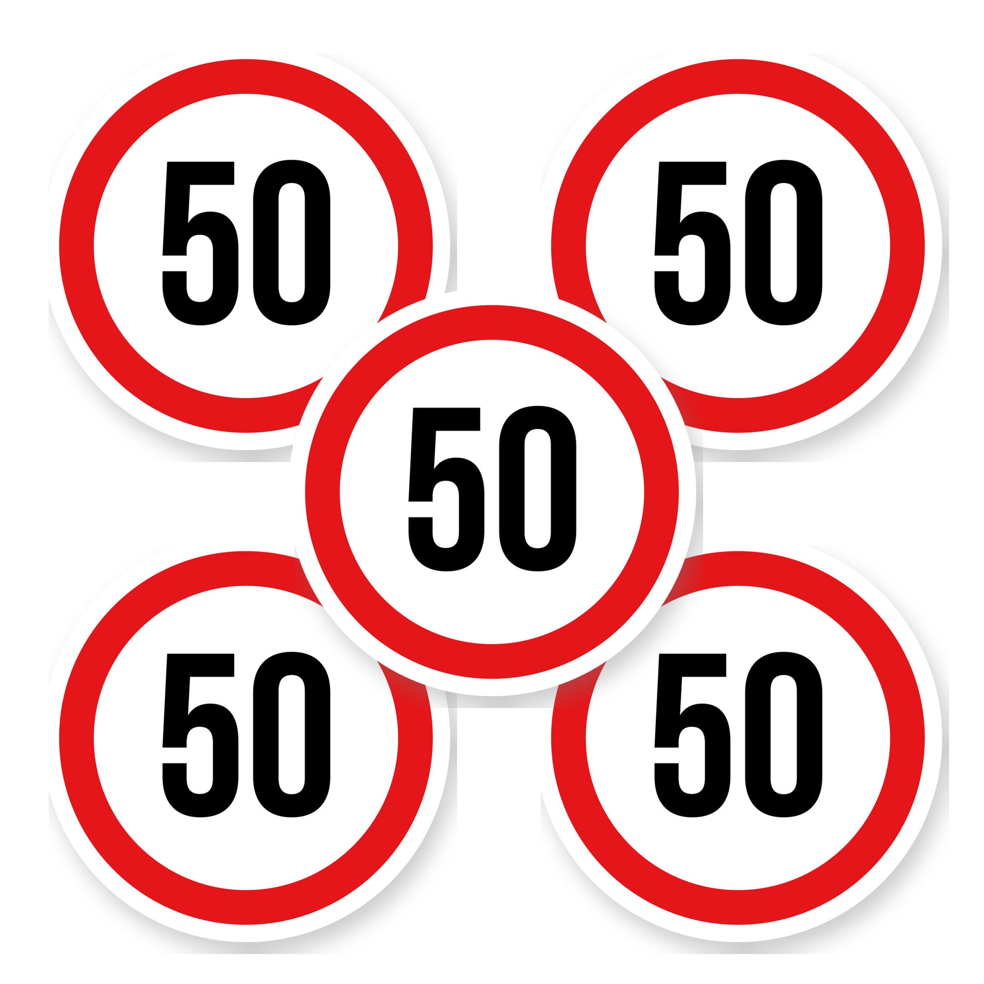 Max snelheid 50 sticker 15 cm | 5 stuks | Weersbestendig vinyl - set van 5 stickers