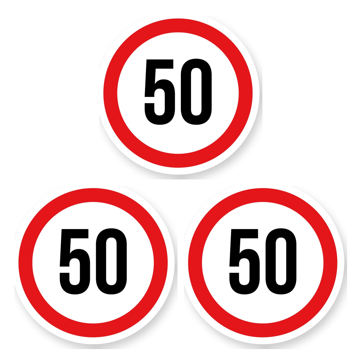 Max snelheid 50 sticker 25 cm | 3 stuks | Weersbestendig vinyl - set van 3 stickers