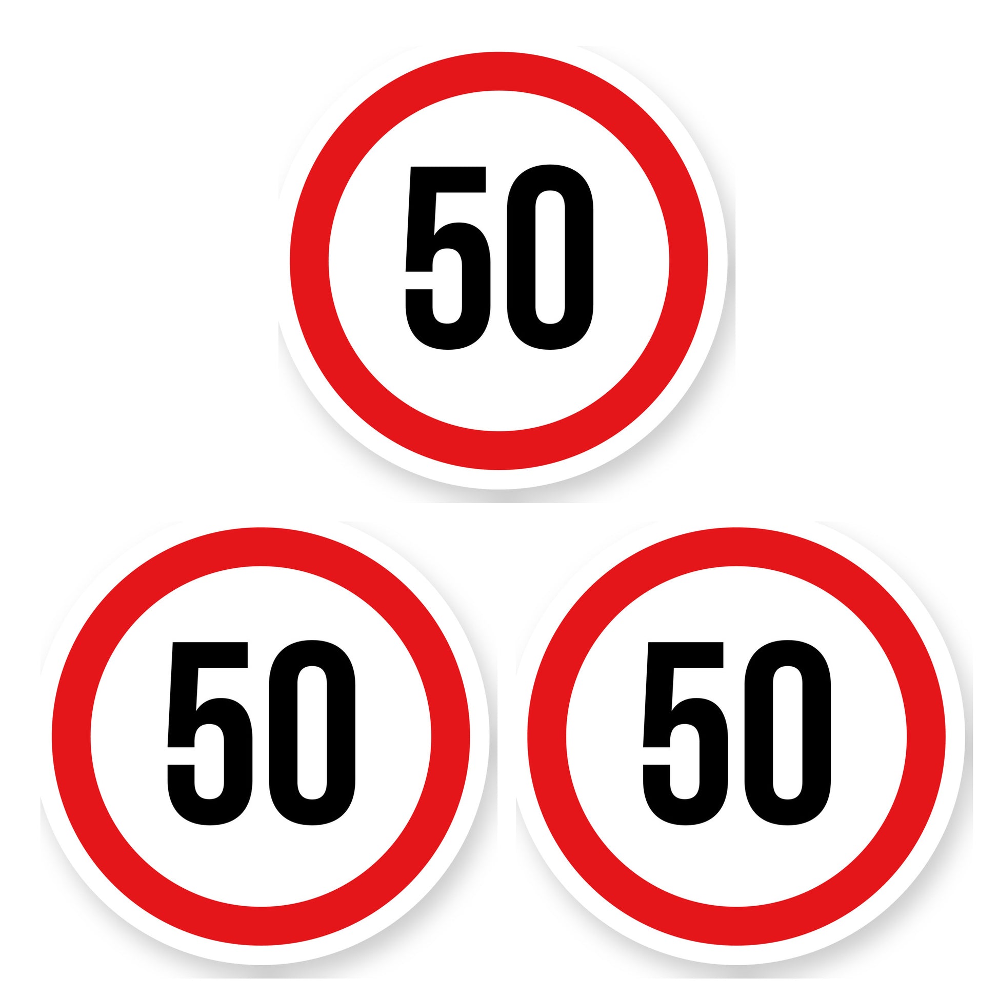 Max snelheid 50 sticker 25 cm | 3 stuks | Weersbestendig vinyl - set van 3 stickers