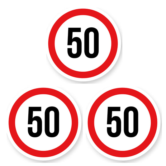 Max snelheid 50 sticker 25 cm | 3 stuks | Weersbestendig vinyl - set van 3 stickers
