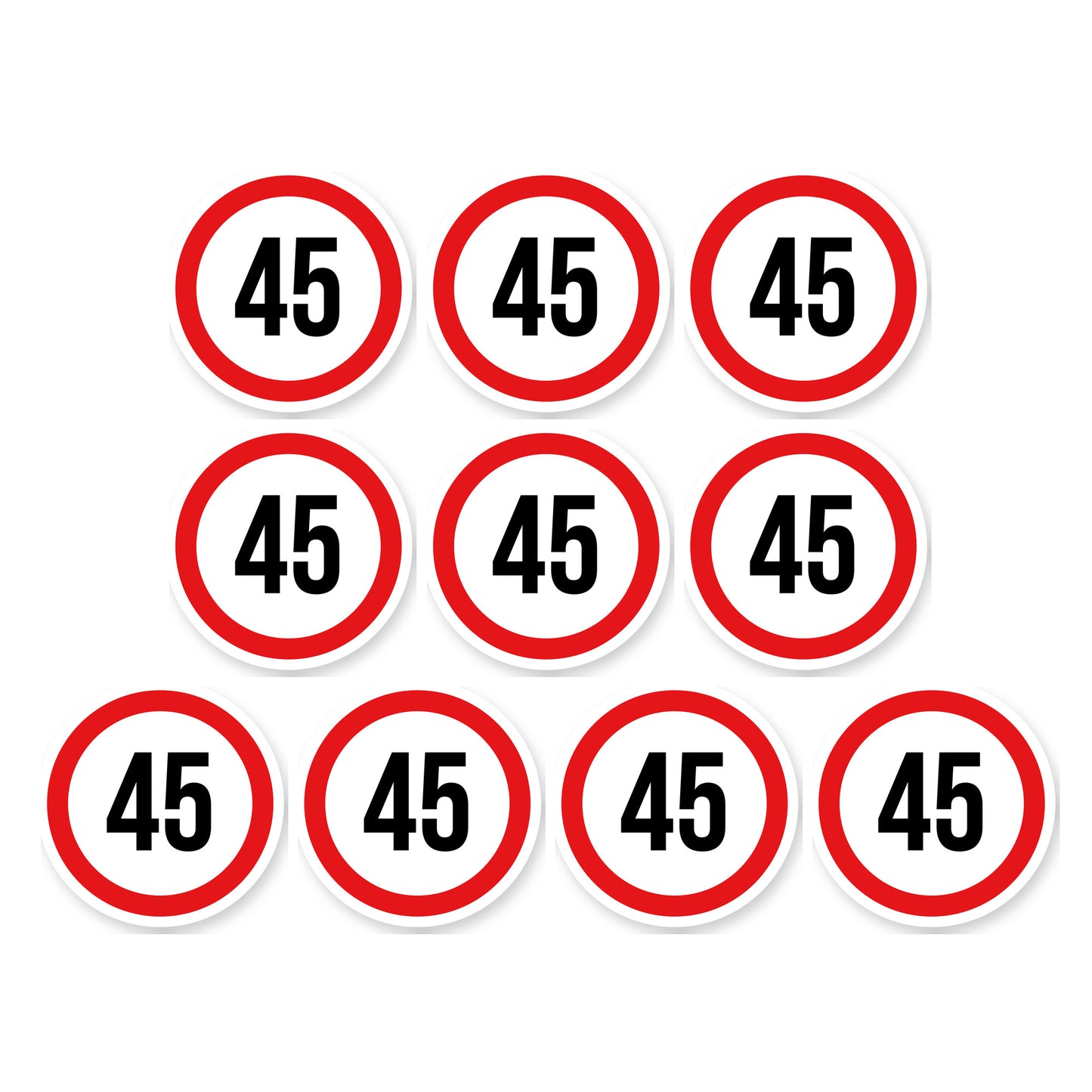 Max snelheid 45 sticker 10 cm | 10 stuks | Weersbestendig vinyl - set van 10 stickers