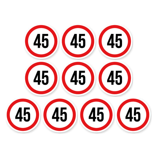 Max snelheid 45 sticker 10 cm | 10 stuks | Weersbestendig vinyl - set van 10 stickers