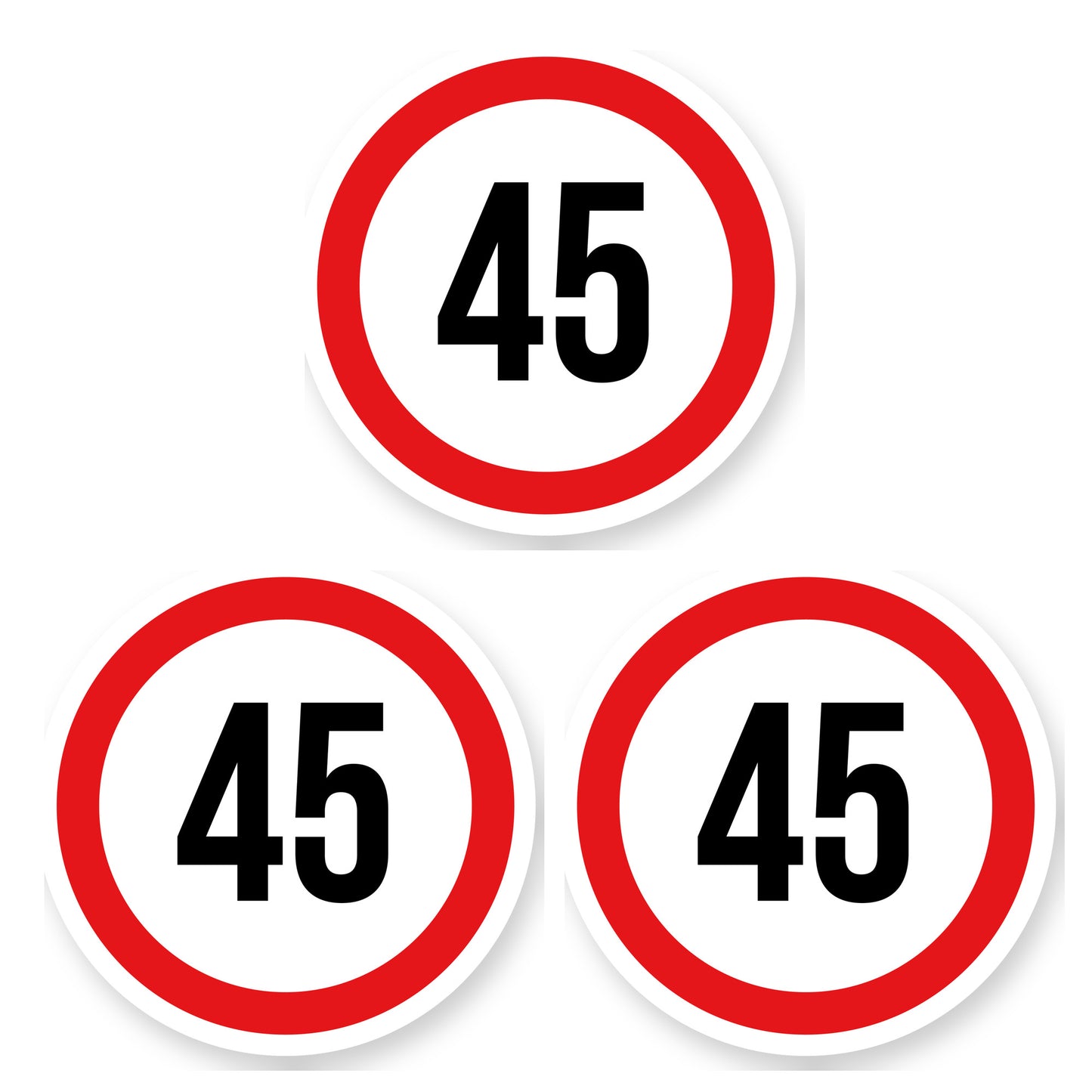 Max snelheid 45 sticker 25 cm | 3 stuks | Weersbestendig vinyl - set van 3 stickers