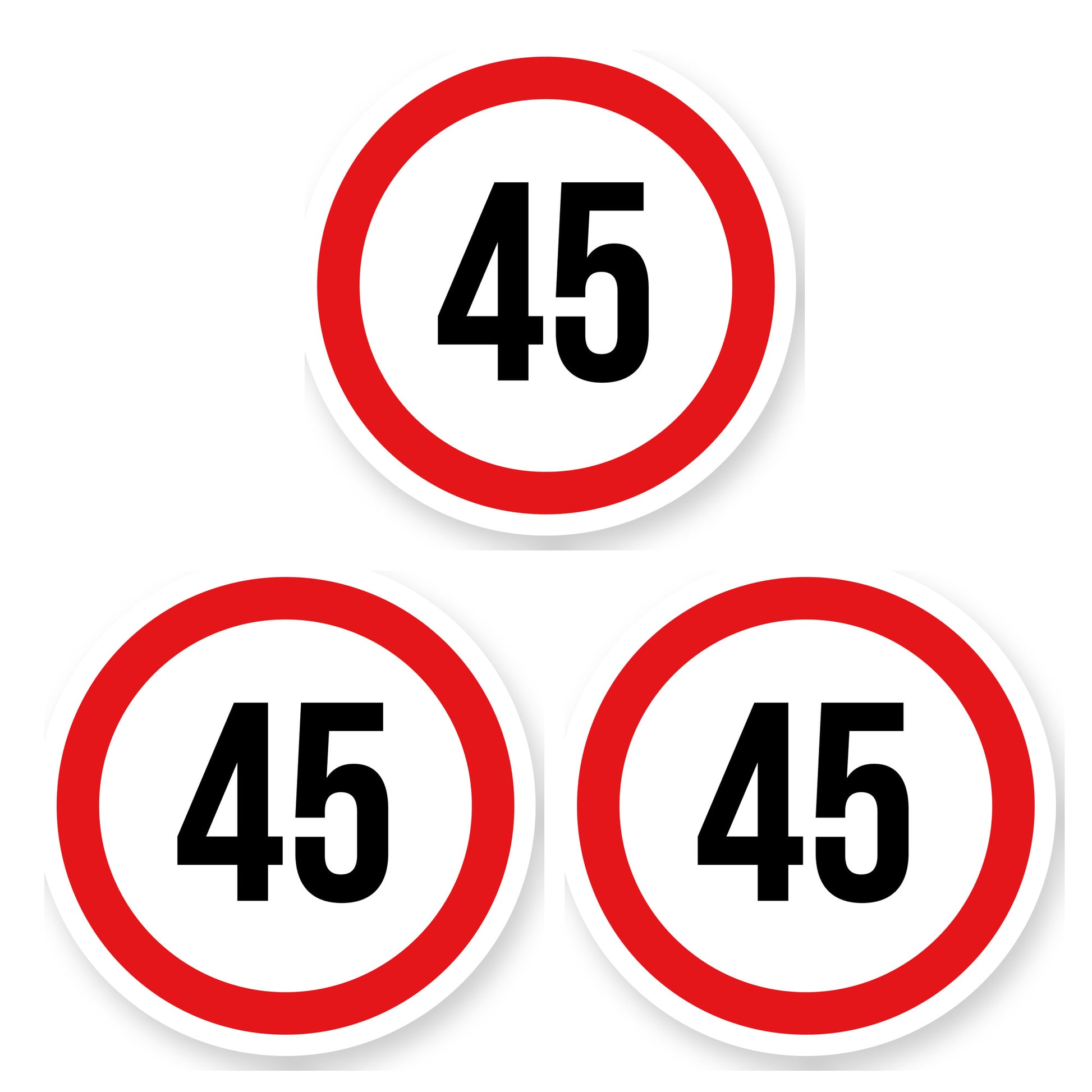 Max snelheid 45 sticker 25 cm | 3 stuks | Weersbestendig vinyl - set van 3 stickers