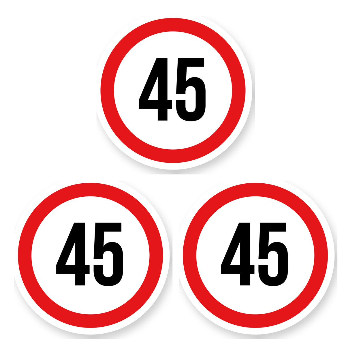 Max snelheid 45 sticker 30 cm | 3 stuks | Weersbestendig vinyl - set van 3 stickers