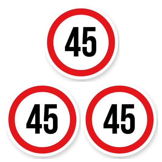 Max snelheid 45 sticker 30 cm | 3 stuks | Weersbestendig vinyl - set van 3 stickers