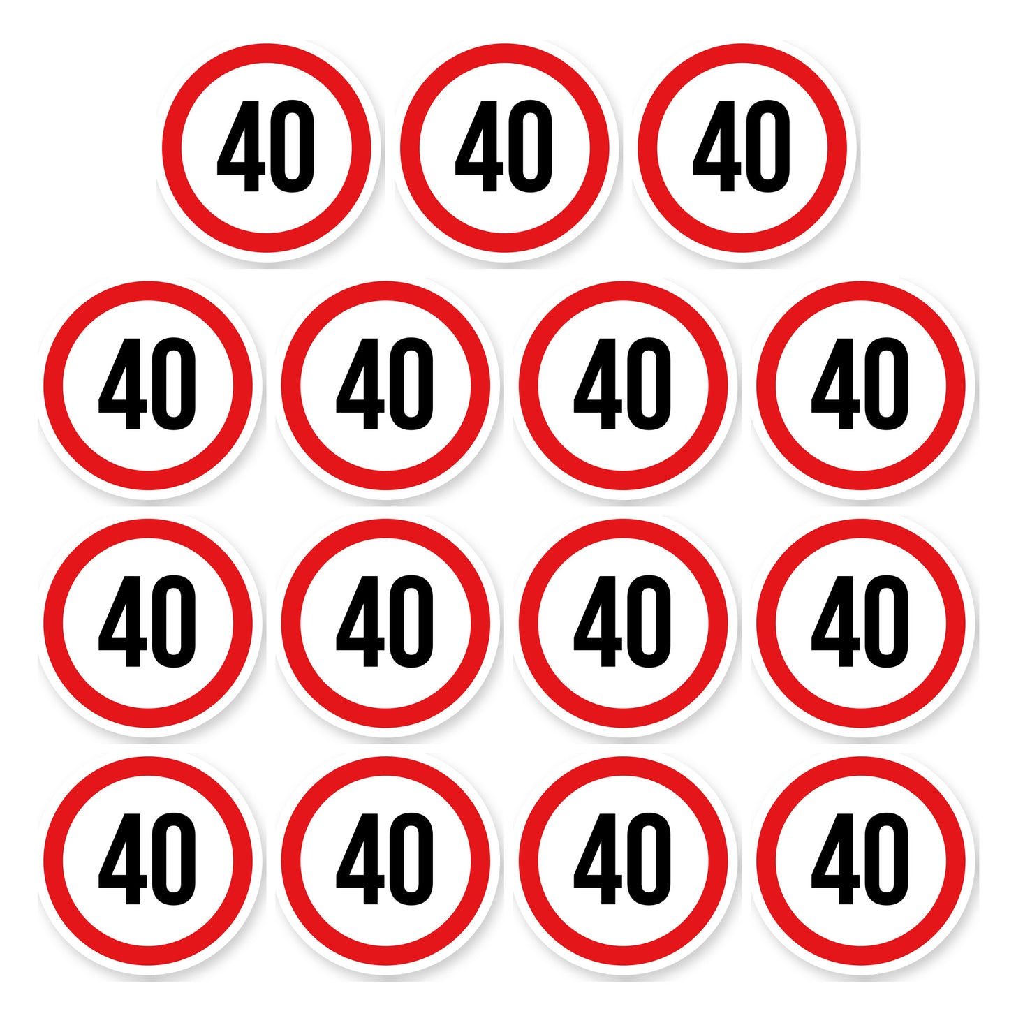 Max snelheid 40 sticker 5 cm | 15 stuks | Weersbestendig vinyl - set van 15 stickers