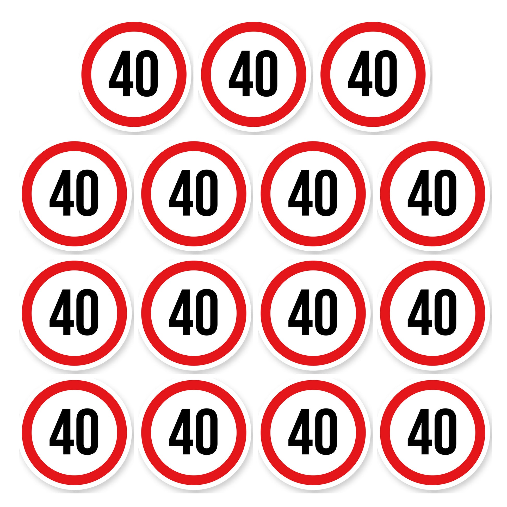 Max snelheid 40 sticker 5 cm | 15 stuks | Weersbestendig vinyl - set van 15 stickers