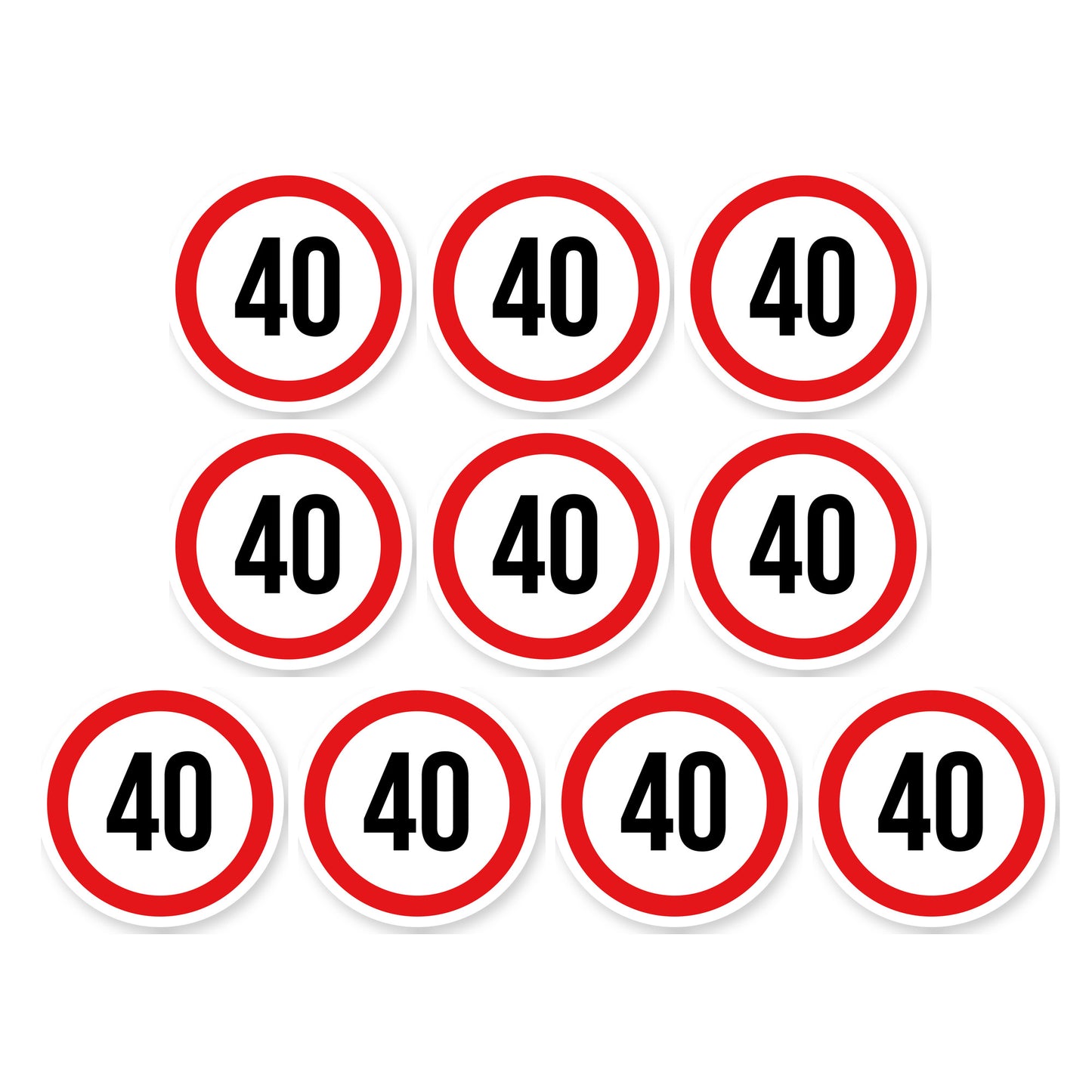 Max snelheid 40 sticker 10 cm | 10 stuks | Weersbestendig vinyl - set van 10 stickers