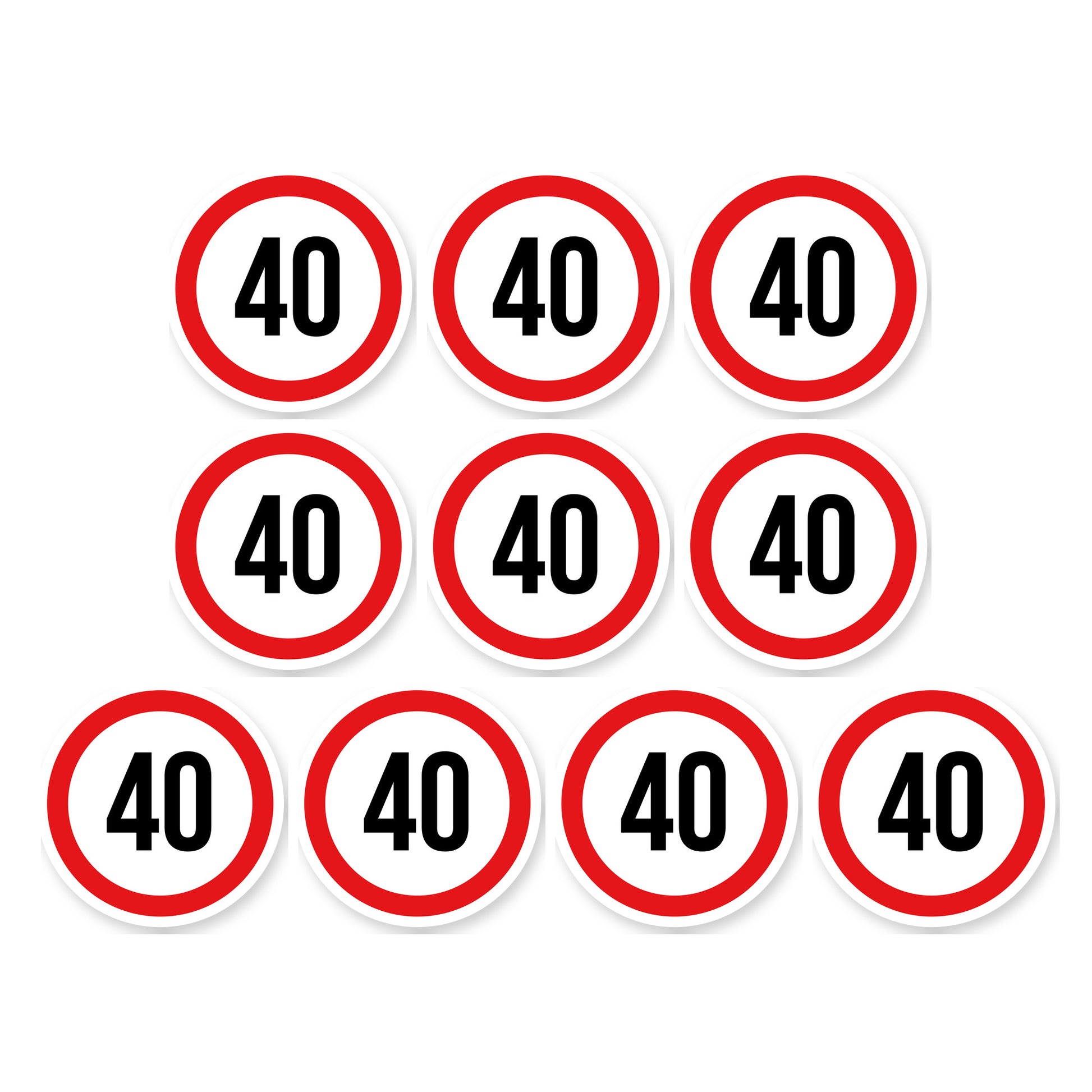Max snelheid 40 sticker 10 cm | 10 stuks | Weersbestendig vinyl - set van 10 stickers
