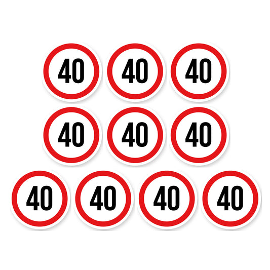 Max snelheid 40 sticker 10 cm | 10 stuks | Weersbestendig vinyl - set van 10 stickers