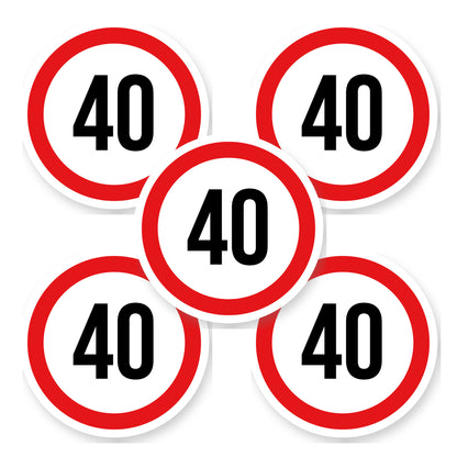 Max snelheid 40 sticker 15 cm | 5 stuks | Weersbestendig vinyl - set van 5 stickers